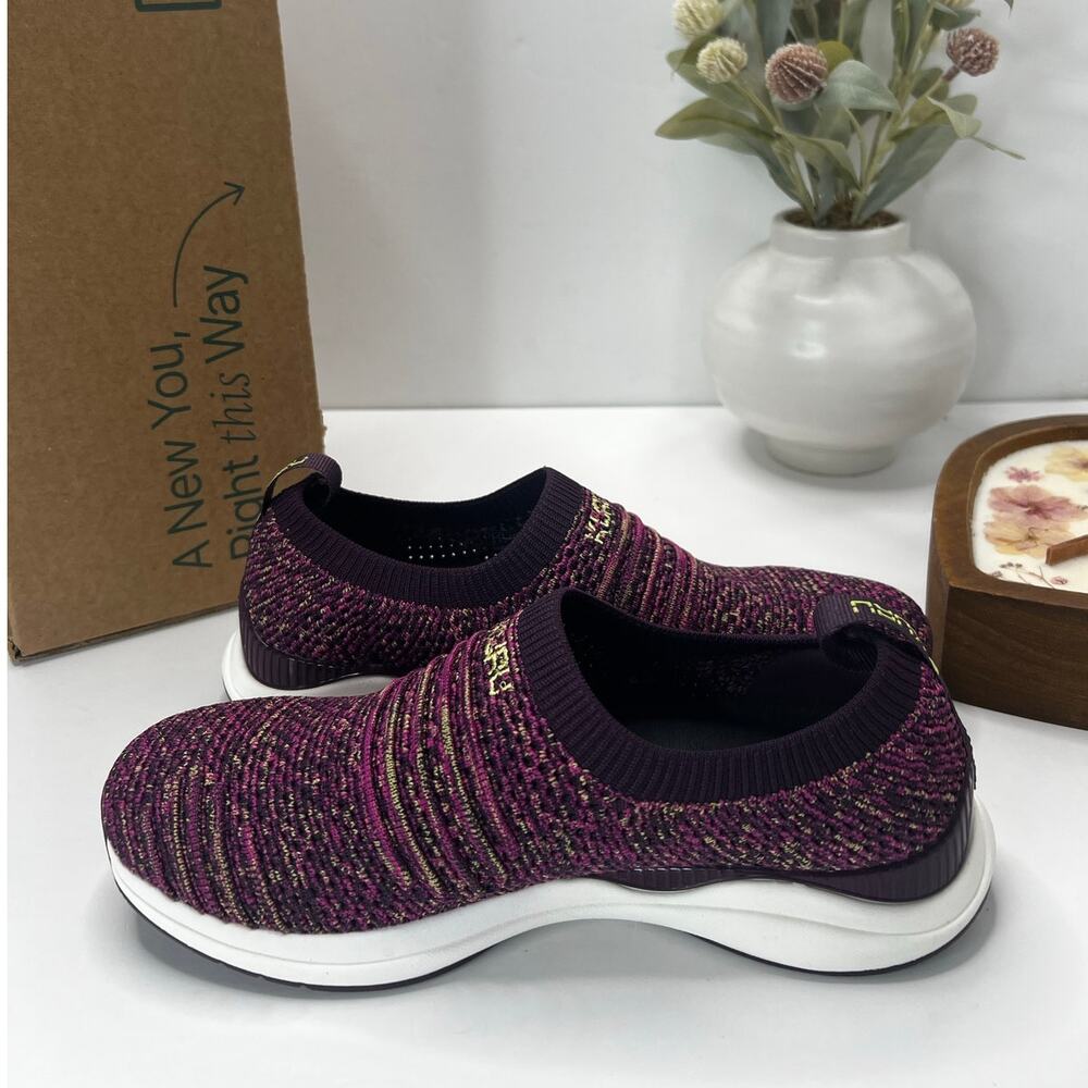 Kuru Stride Novaknit Slip On Comfort Sneaker Plum Purple Confetti Women 6M NWB - Picture 5 of 10